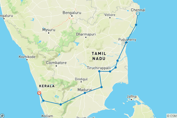 Map of Classical South India - Tamilnadu And Kerala !