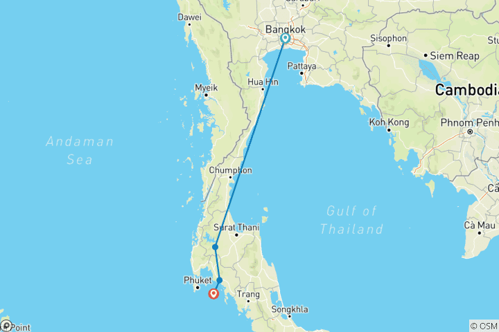 Map of Thailand Island Hopper - Feel Free Travel