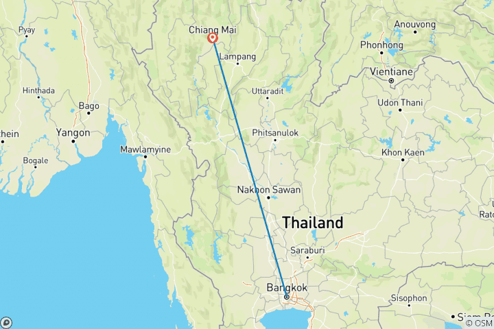 Mapa de Emocionante Bangkok - Chiang Mai 5días /4noches