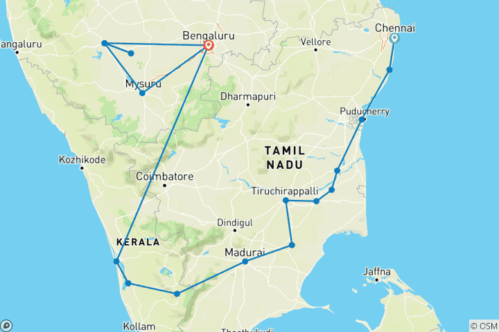 Map of Spotlight on South India - Tamilnadu, Kerala & Karnataka