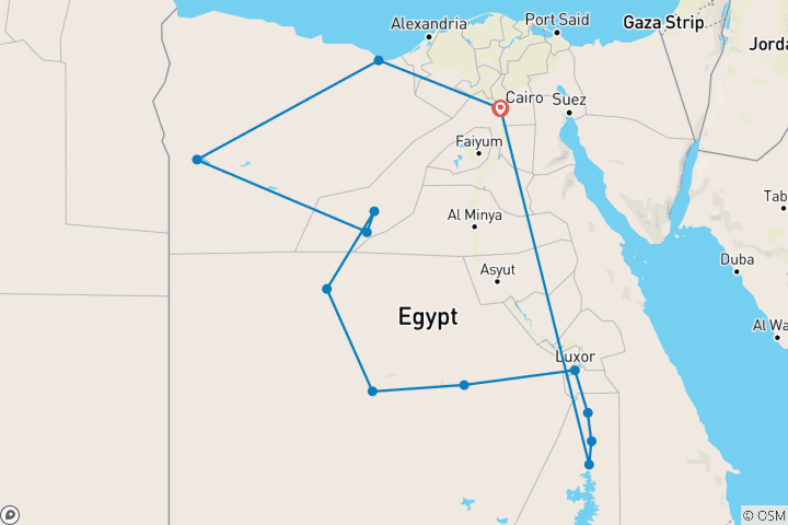 Karte von Ägypten Abenteuerreise - 15 Tage, 14 Nächte