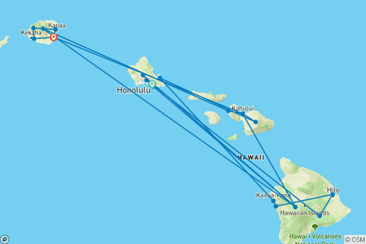Carte du circuit Découverte d'Hawaï