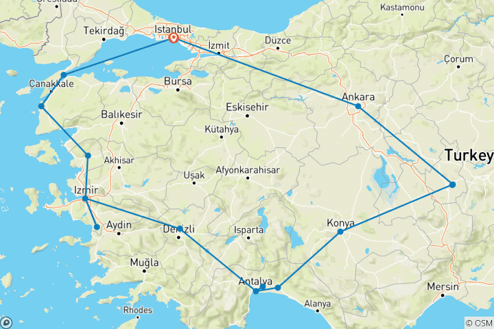 Karte von Das Beste aus der Türkei (Basis, Winter, 14 Tage)