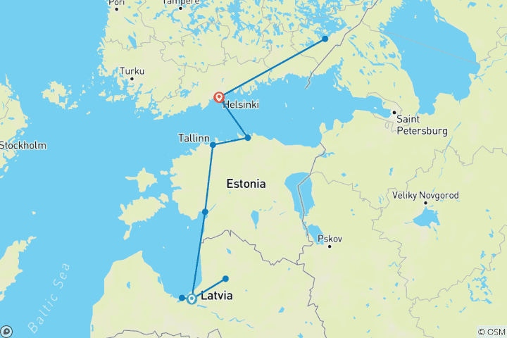 Karte von Das Beste der baltischen Hauptstädte in 10 Tage (Garantierte Abfahrt)