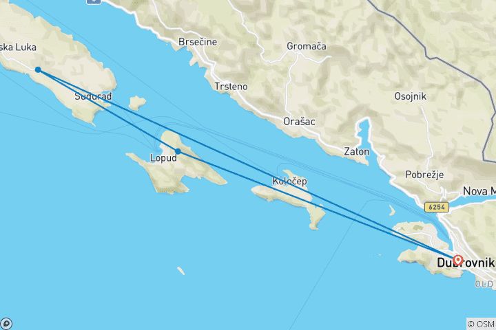 Carte du circuit Voyage de remise en forme et de yoga en Croatie - 7 jours