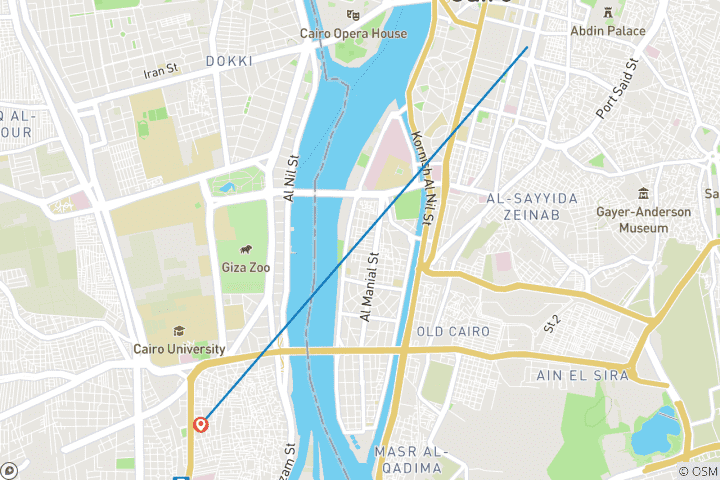 Carte du circuit 4 jours : Court séjour au Caire - Hôtel Steigenberger