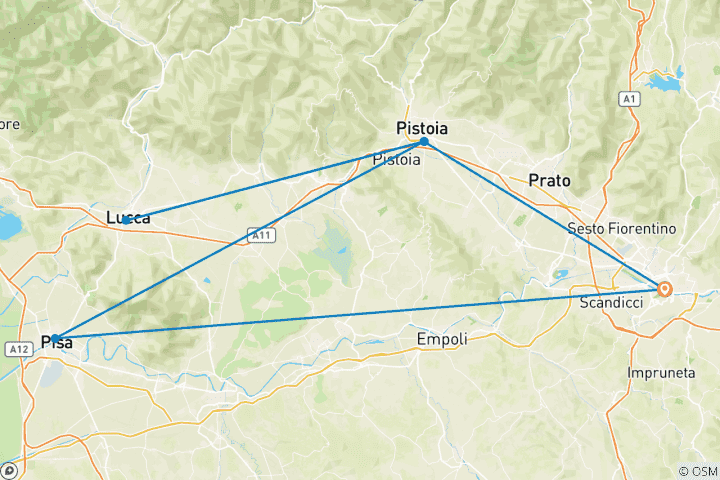 Carte du circuit Le meilleur de la Toscane - Circuit privé - 5 jours