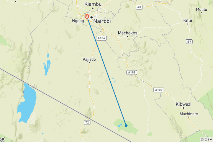 Mapa de Safari de caza de lujo en Amboseli - 3 días