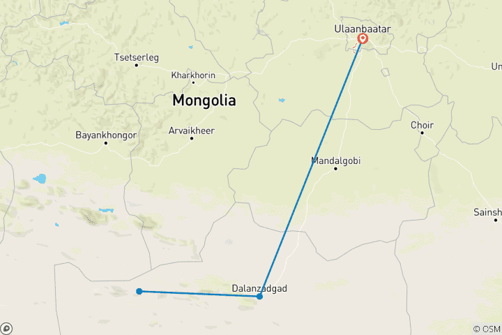 Map of Tracking The Snow Leopard In Gobi” Photo Safari Tour