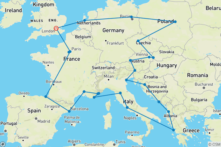 Carte du circuit Méga européen