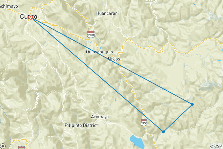 Map of Full day: Trek to Rainbow Mountain from Cusco