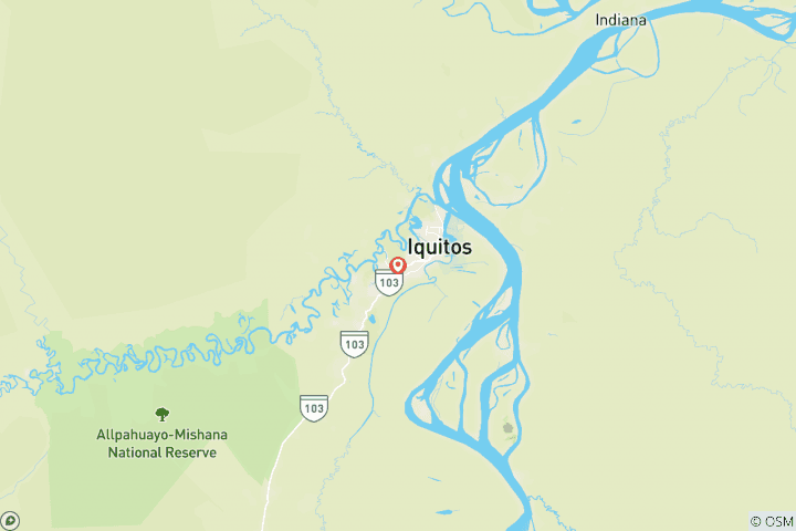 Carte du circuit 4 jours Iquitos Jungle amazonienne et observation des dauphins roses