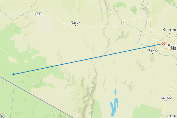 Map of 3 Days Kenya Masai Mara Medium Range Joining safari