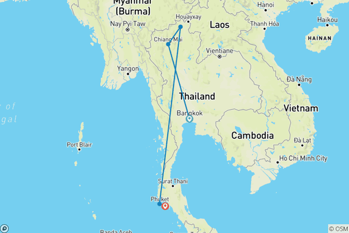 Carte du circuit La Thaïlande fantastique - 9 jours