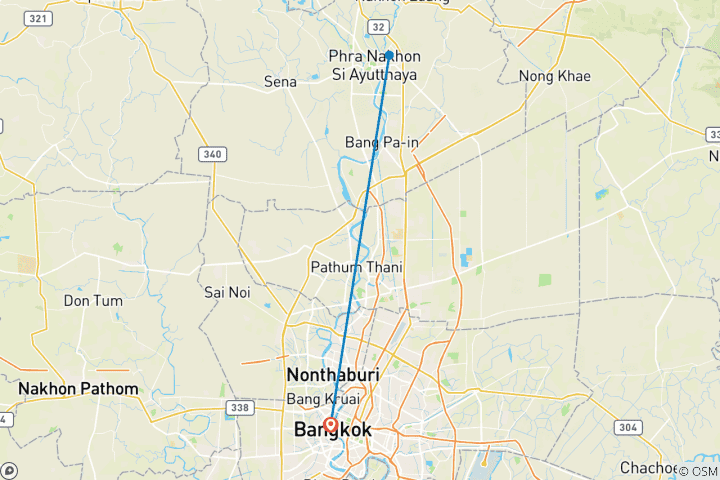 Carte du circuit Les incontournables de Bangkok - 4 jours