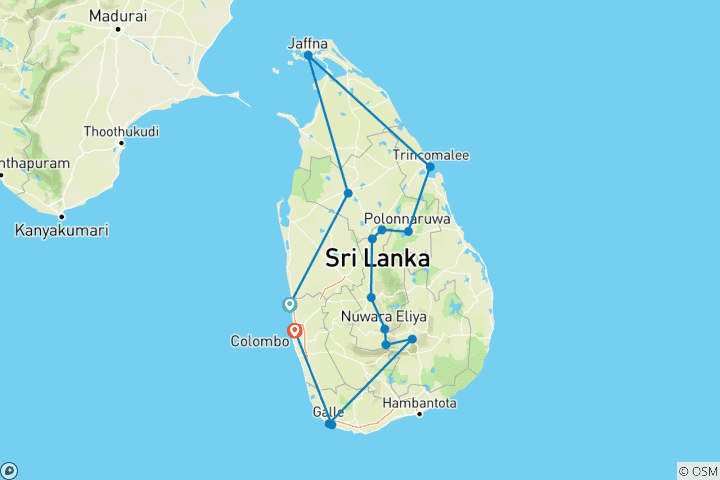 Karte von Das Beste aus Sri Lanka