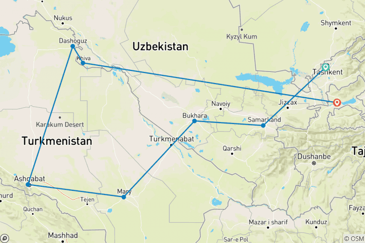 Map of Central Asia 3 Stans