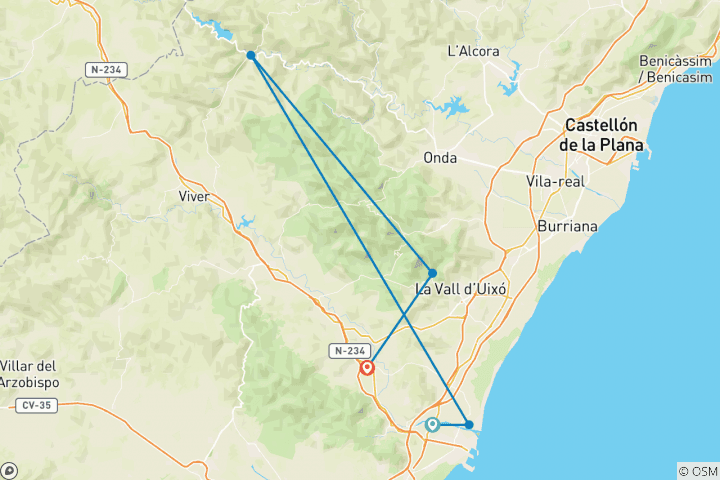 Carte du circuit Valence Méditerranée en deux étapes