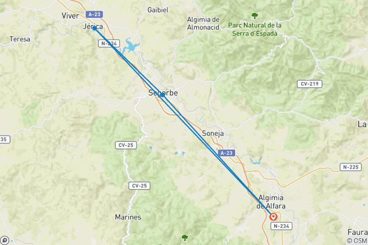 Carte du circuit À la découverte des trésors d'Ojos Negros