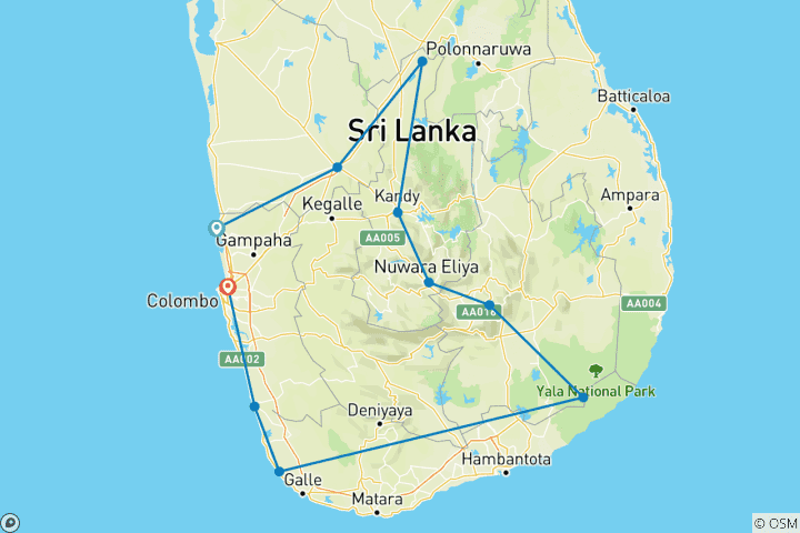 Map of Sri Lanka Classic Explore