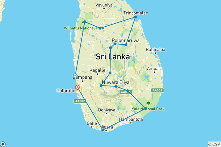 Karte von Wunderschönes Sri Lanka