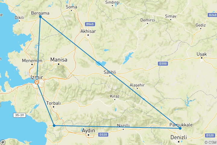 Carte du circuit Circuit des sept églises de l'Apocalypse - 3 jours