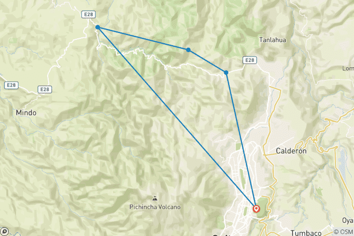 Map of Trek de 5 jours dans la forêt des nuages de l'Équateur
