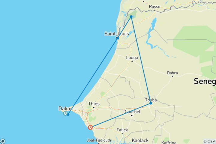 Map of Discover Senegal, 7 Days