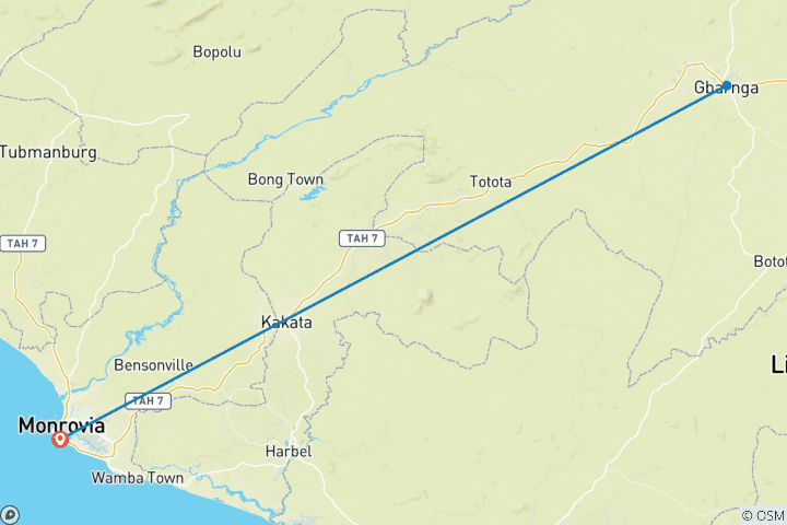 Carte du circuit Liberia historique