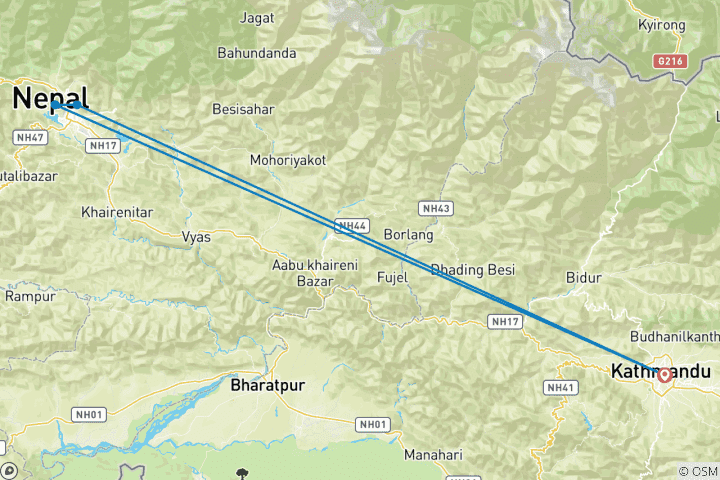 Map of Australian  Camp Trek Pokhara- 5 Days