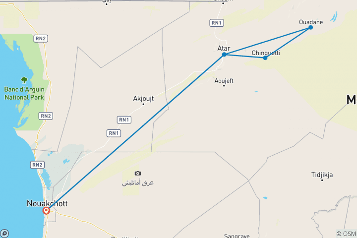 Carte du circuit Découvrez la Mauritanie, 6 jours