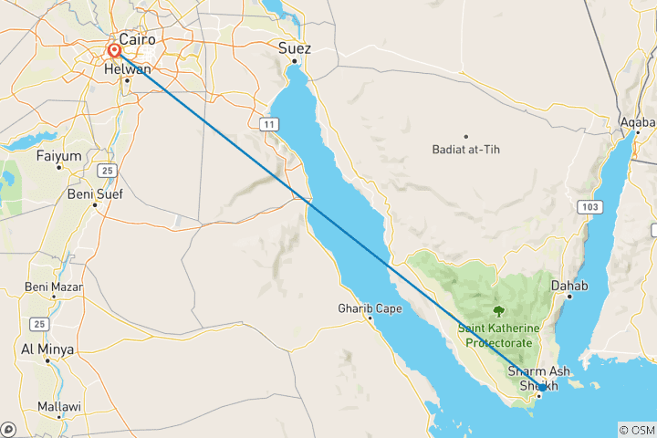 Carte du circuit 7 jours - Le meilleur du Caire et de Sharm El Shiekh