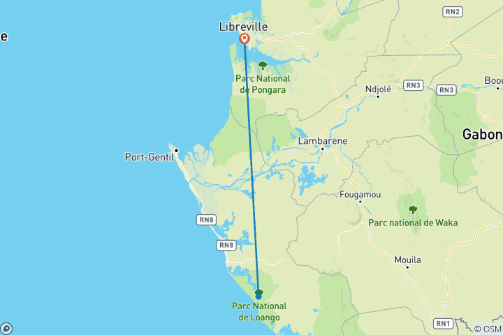 Carte du circuit Gabon : Gorilles et autres, 5 jours