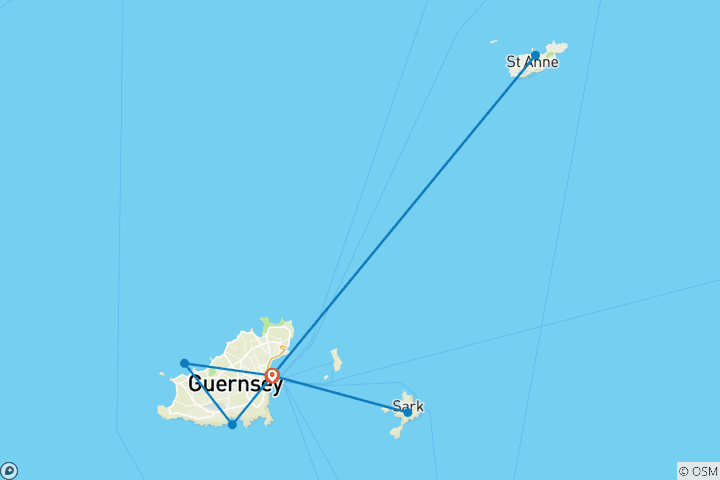 Map of Guernsey Islands - Channel Island Way, 10 Days