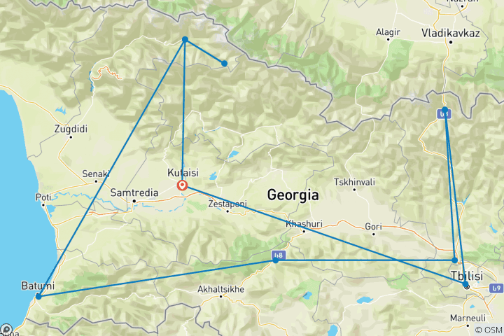 Map of Ultimate Georgian Adventure