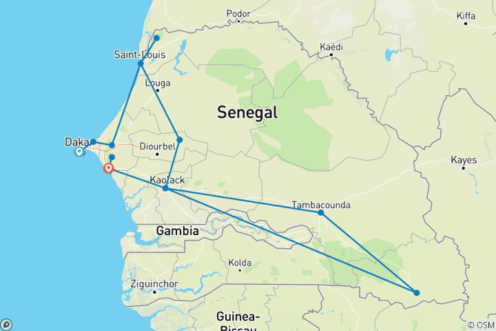 Map of Backroads of Senegal