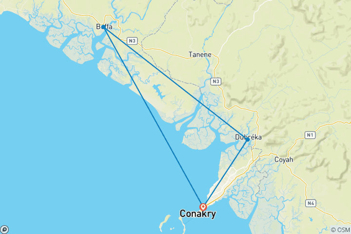 Carte du circuit Découvrez la Guinée