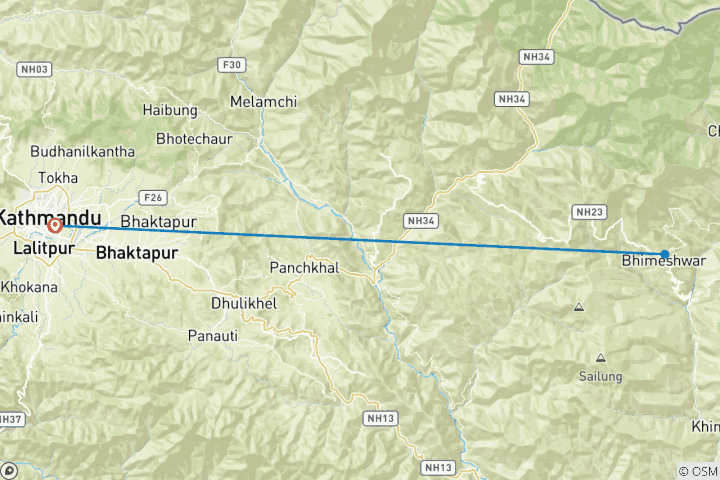 Map of Kalinchowk Tour - 2 Days