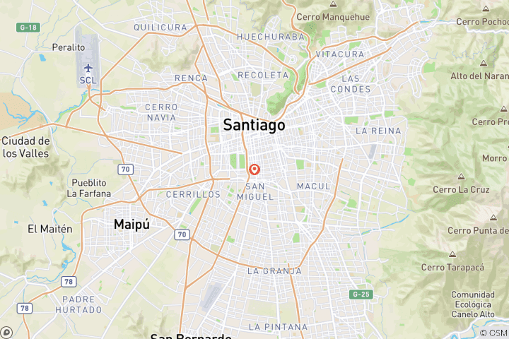 Carte du circuit Santiago et ses vignobles