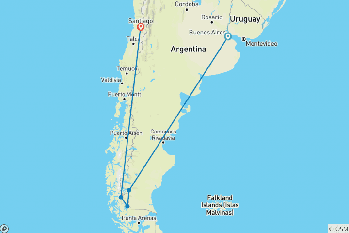 Map of Essential Argentina and Chile