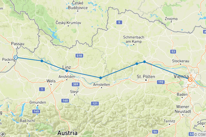 Carte du circuit Piste cyclable du Danube 8/7