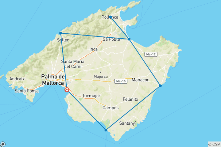 Map of Majorca Loop Tour