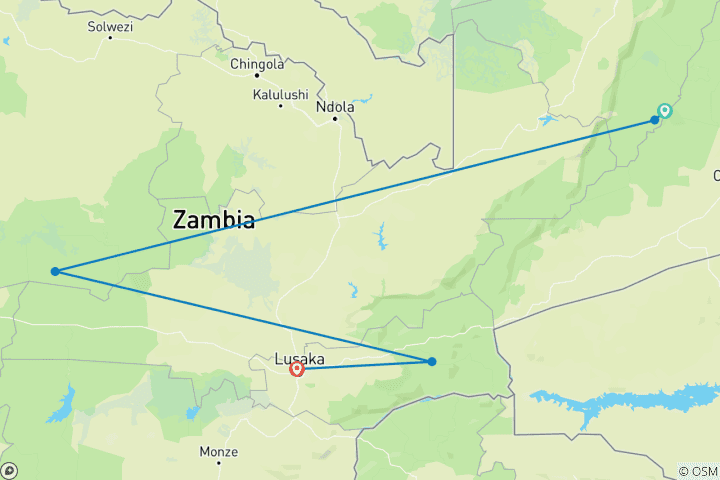 Map of Highlights of Zambia