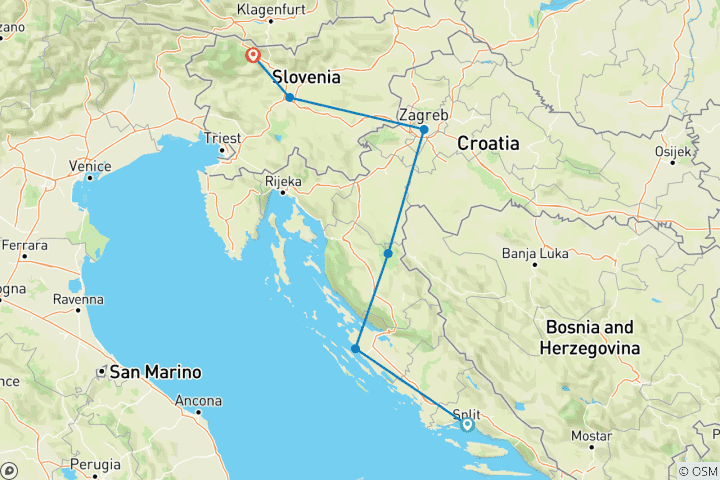 Map of Croatia & Slovenia