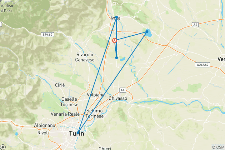 Map of Piedmont – based in one hotel with Charm