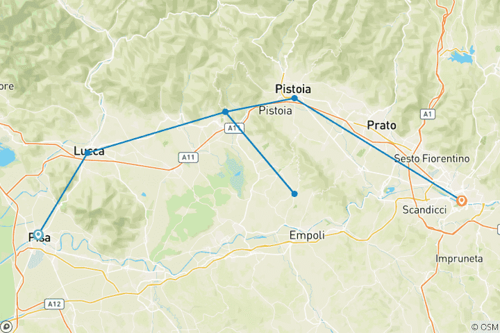 Carte du circuit Pise - Florence