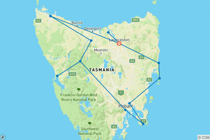 Map of Grand Tasman Launceston Return (2023)