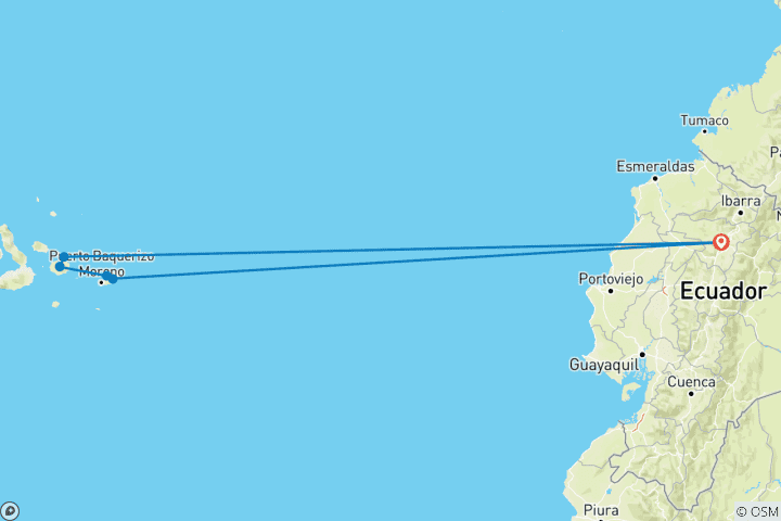 Map of Galapagos Ultimate 6 Days Tour