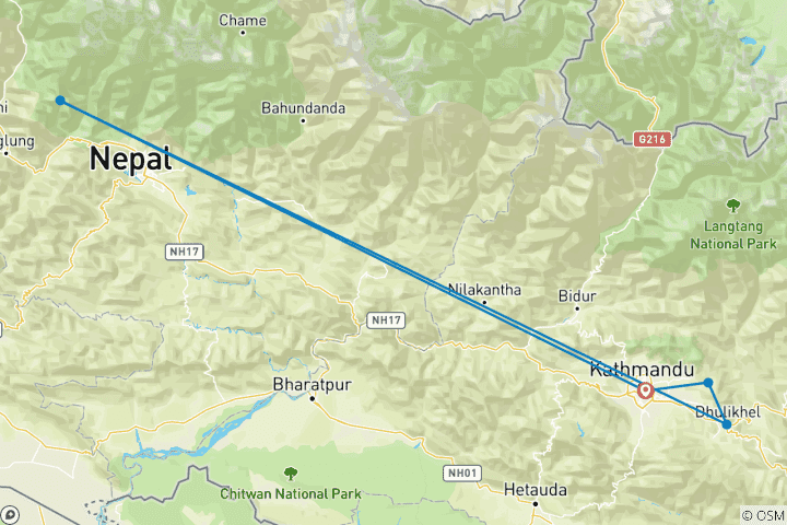 Map of Easy Banthali Village Trek 7 days