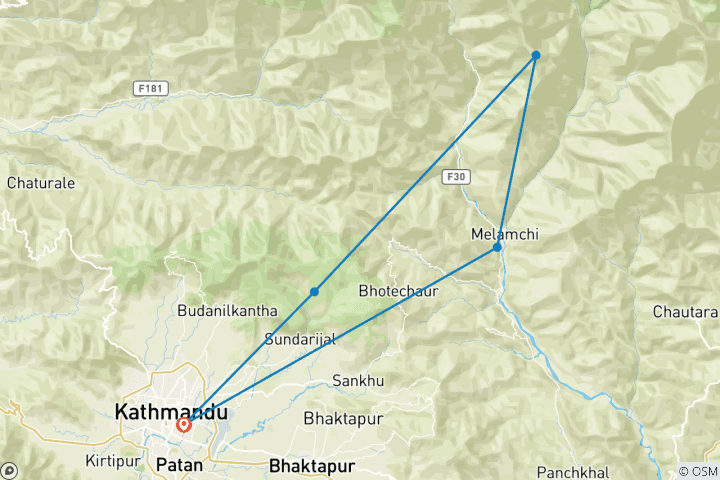 Map of Helambu Trek - 9 Days